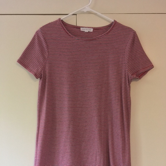 Short striped T-shirt dress - Picture 1 of 4